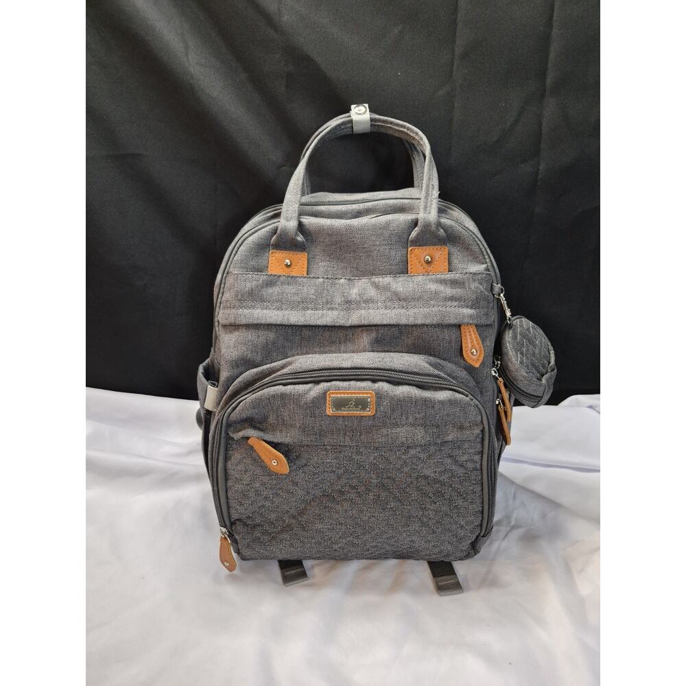 BabbleRoo Multifunction/Waterproof Diaper Bag Backpack Gray Perfect Condition
